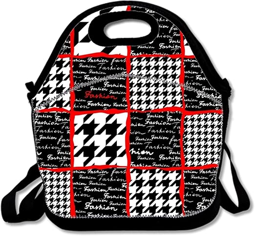 houndstooth lunch bag