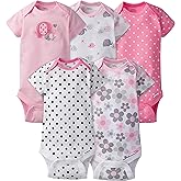 Gerber baby-girls 5-pack Short Sleeve Variety Onesies Bodysuits
