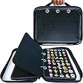Portable Enamel Pin Trading Book & Display Bag, 6-Page Portable Display Bag for Collectors, Travel Brooch Organizer with Transparent PVC, Holds 300+ Pins.(6 Black Pages 5 SPacers,Without Accessories)