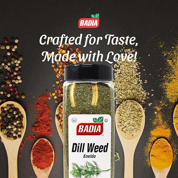 BADIA DILL WEED 7 OZ – DILL SEASONING HERB FOR FISH, PICKLES, DRESSINGS, SAUCES & SALADS, GLUTEN FREE, KOSHER