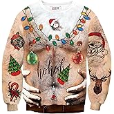 Arvilhill Men's Ugly Christmas Funny Sweatshirt Loose Fit Adult Xmas 3D Print Sweater for Holiday (S-3XL)
