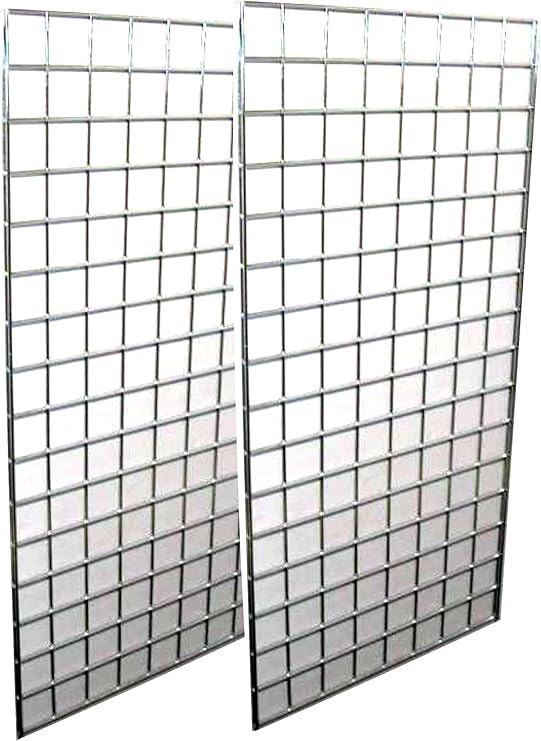 2Pack Wire Grid Panel Display, 2 x 8 ft 3" On Center
