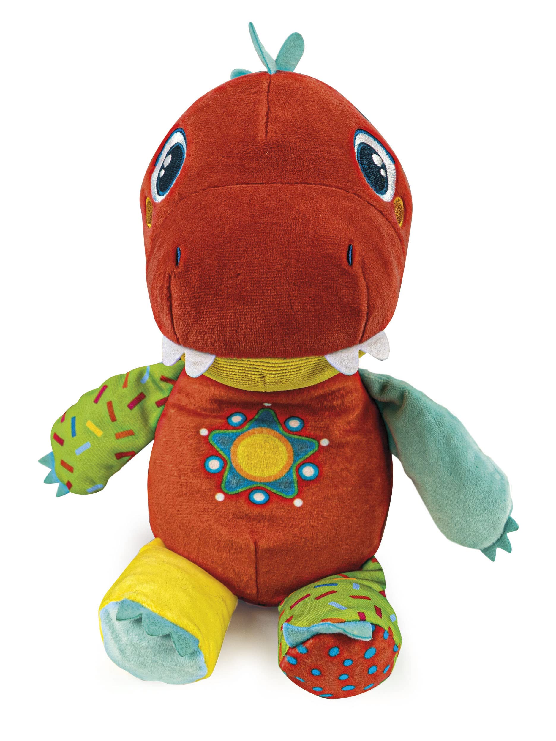 Clementoni- My Little Dinosaur Play Plush: Interactive Learning Toddler Toy with Lights & Sounds (10+ Months)