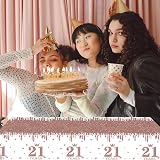 53Pcs RONGZUBAT Rose Gold 60th Birthday Party Tableware Set for 16 view 5