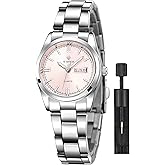 Gosasa Luxury Women's Watches Luminous Waterproof Calendar Ladies Stainless Steel Dress Quartz Wrist Watch Tool Included 