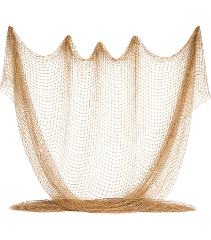 9GreenBox Nautical Decorative Fish Net 5' X 10' - Fish Netting - Rustic Beach Décor
