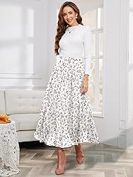 NASHALYLY Women's Chiffon Elastic High Waist