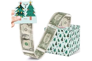 AZBUK Fun for Women Men - Merry Christmas Day Money Box for Cash Gift Set Included Merry Christmas Card and 35Pcs Transparent Bags, Surprise Money Box for Christmas Party Favors