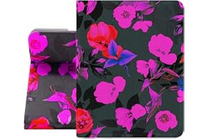 Berkin Arts for iPad mini 7th 2024 & iPad mini 6th 2021 (8.3 Inch) Folio Case Premium Leather Cover Art Neon Floral Pattern D
