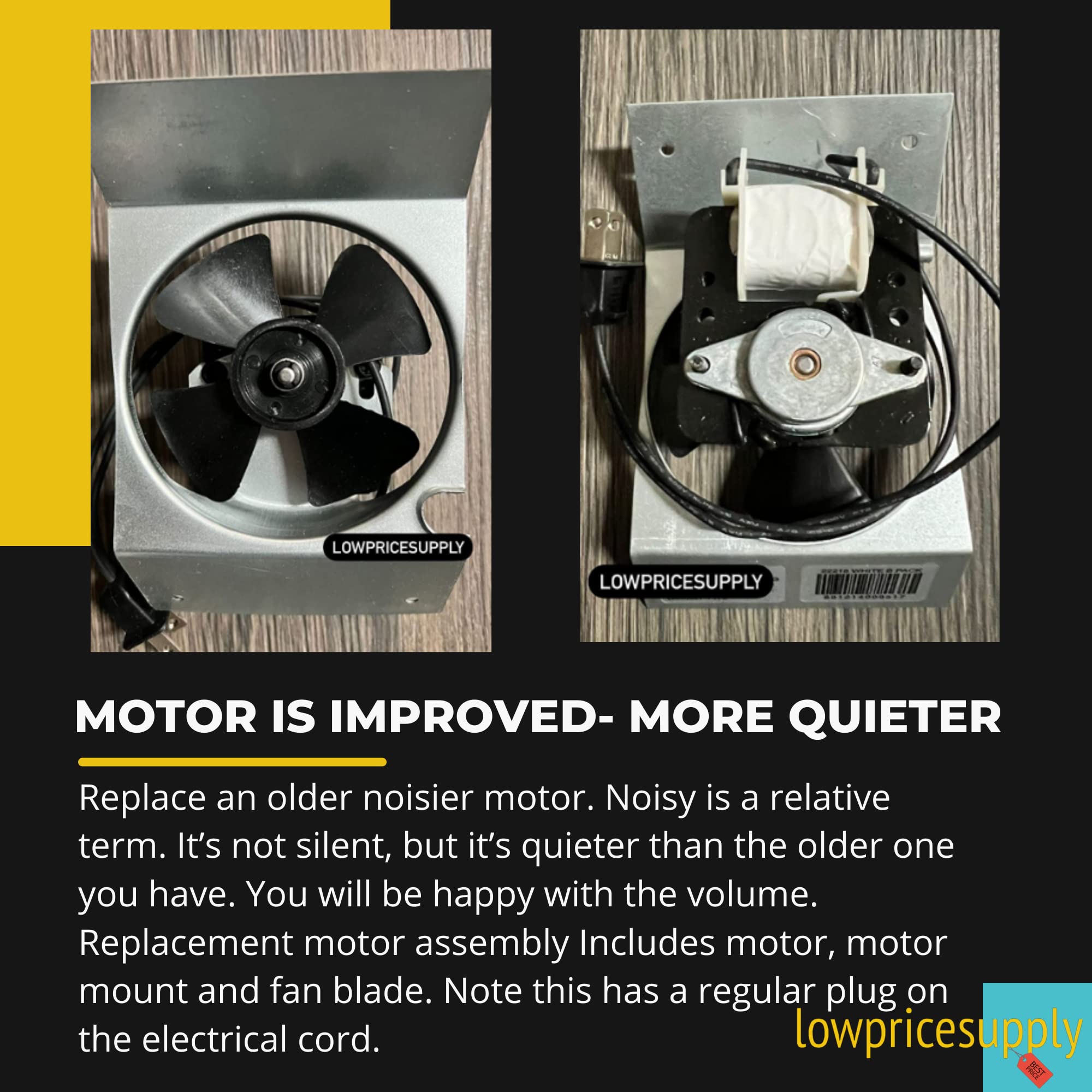 CA90 Ductless Exhaust Fan Grille Louver, Motor And Unscented Filter