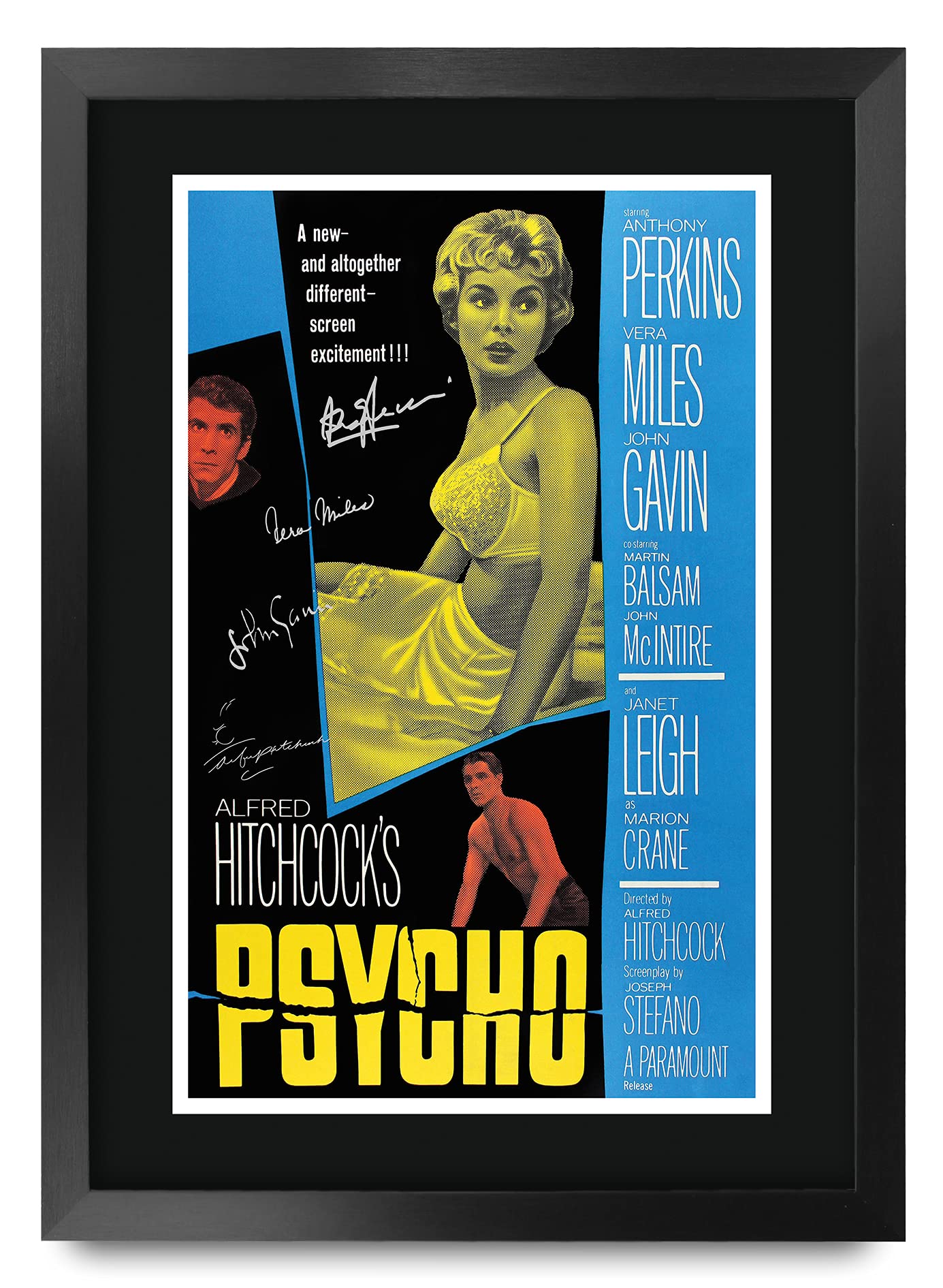 HWC Trading FR A3 Psycho Anthony Perkins Gifts Printed Poster Signed Autograph Picture for Movie Memorabilia Fans - A3 Framed