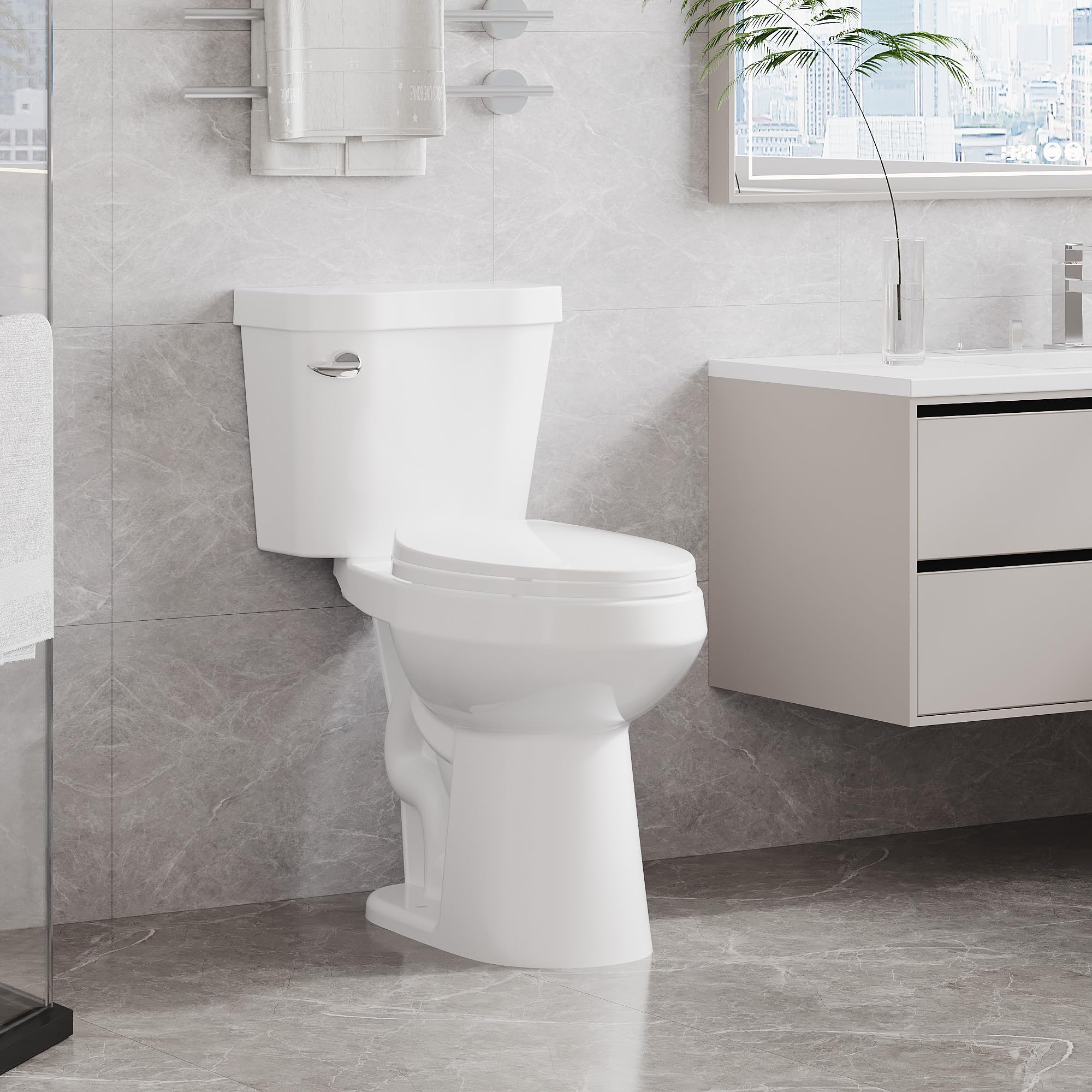 Photo 1 of **HEAVY ITEM***Two Piece Toilet - Elongated Bowl, 19" ADA Compliant Comfort Height, Water Efficient, Slow Close Seat