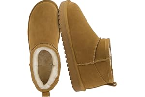 CUSHIONAIRE Hip 2 Genuine Suede Ankle Boots for Women, Cozy Faux Shearling Lining Pull On Winter Womens Boots