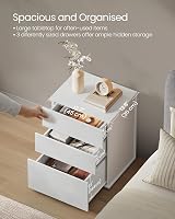 VASagle Bedside Table 3 Drawers TOOLSless Assembly White Cappuccino LET778W01 view 5