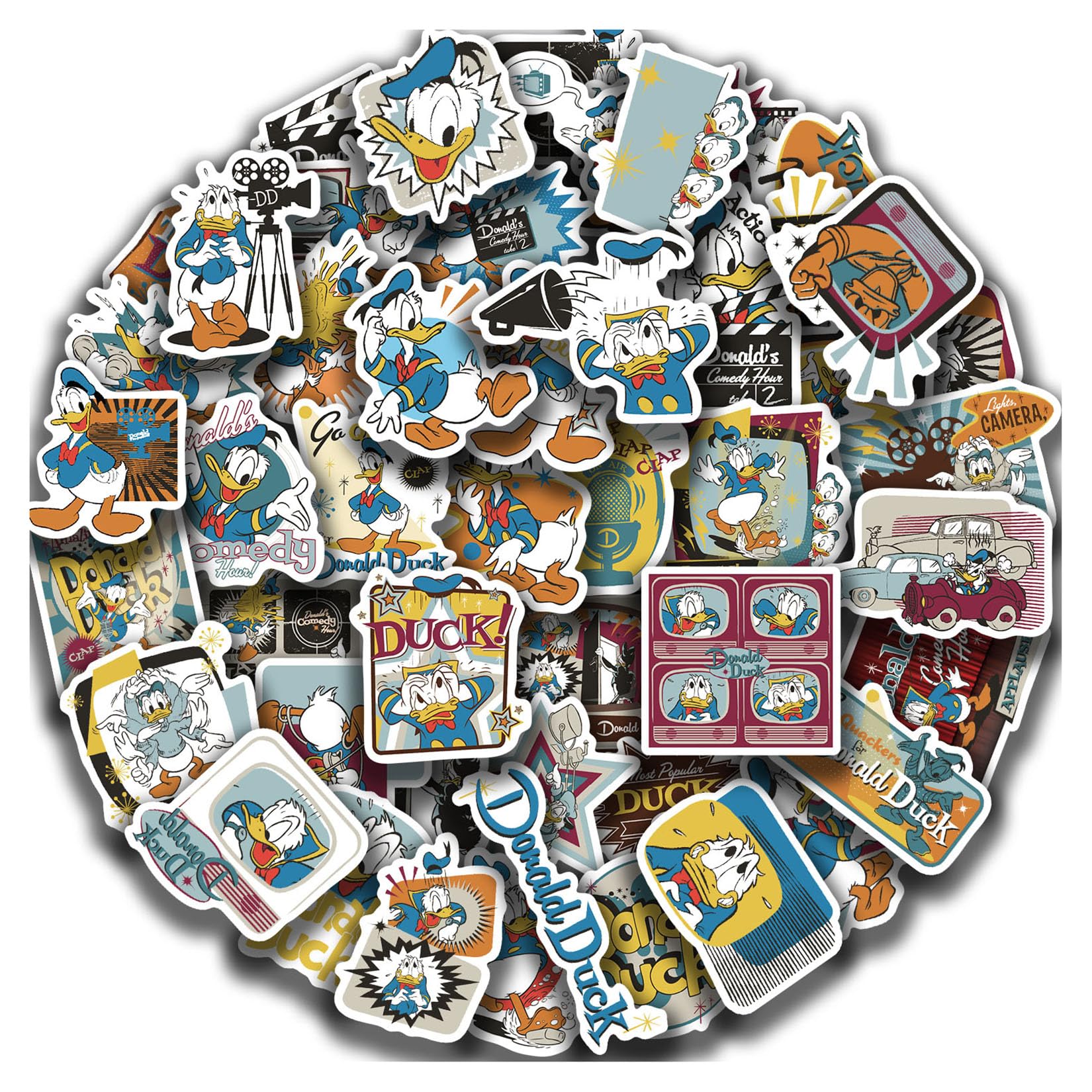 50Pcs Disney Donald Duck Show Themes Waterproof Stickers for Water Bottle Cup Laptop Bike Skateboard Luggage Box Vinyl Graffiti Patches BRJHSL