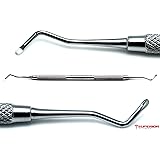 Dental 18W Excavators Spoons 1.5mm Double Ended Restorative Oral Steel Instruments