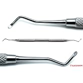 Dental 18W Excavators Spoons 1.5mm Double Ended Restorative Oral Steel Instruments