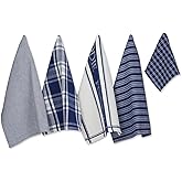 DII Everyday Collection Foodie Kitchen Set, Dishtowel & Dishcloth, Nautical Blue, 5 Piece
