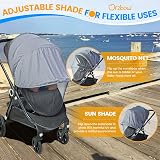 Orzbow Universal Mosquito Net for Pram with UPF 50 Sun Shade Grey view 3