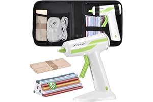 WorkBless 30PCS 0.28'' Hot Glue Gun and Sticks Set, Cordless Hot Glue Gun with 2Ah Rechargeable Battery, Smart Power-Off, Hot