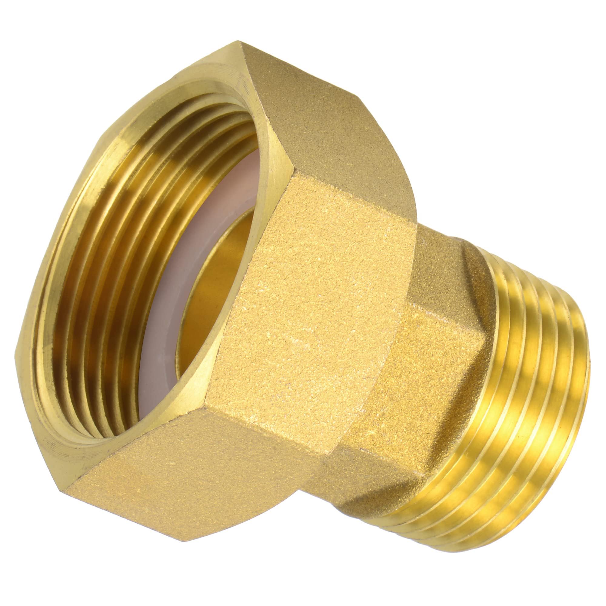 MACHSWON Brass Pipe Fitting Water Meter Coupling G1-1/4 Female x G1 Male Thread Hex Connector Adapter 50mm Length