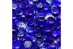 iShyan Fire Glass Beads for Propane Fire Pit,10 lbs 3/4" Reflective Round Fire Pit Glass Pebbles for Gas Fireplace Firepit Outdoor Fire Table Landscaping