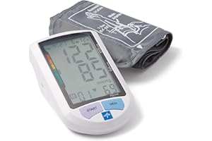 Medline Advanced Automatic Blood Pressure Monitor, Universal Upper Arm Cuff, Large Digital LCD Display, Stores Up to 90 Readings, Carrying Case and Batteries Included