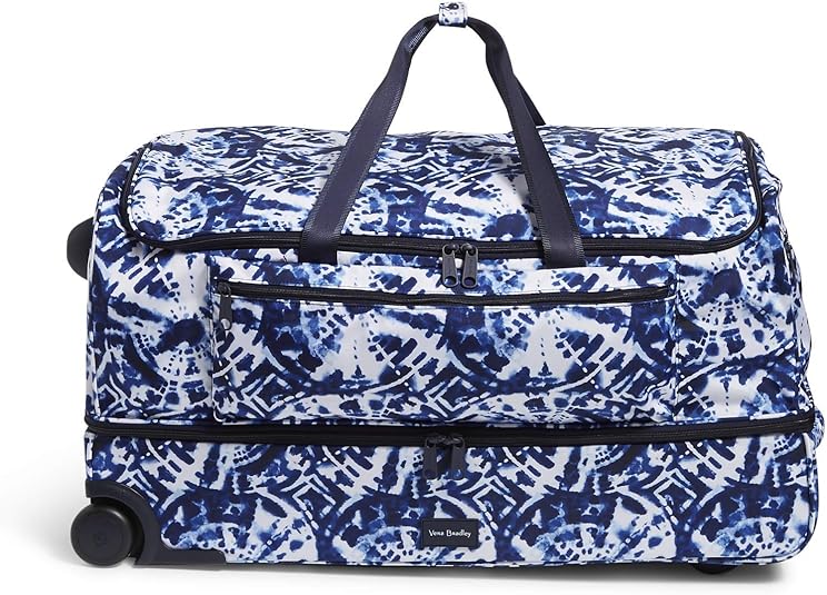 Vera Bradley Recycled Lighten Up Reactive XL Foldable Rolling Duffle