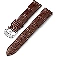 Timex 20mm Genuine Leather Strap – Dark Brown with Silver-Tone Buckle