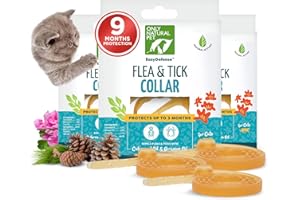 Only Natural Pet EasyDefense Non-Toxic Flea & Tick Cat Collar. Single Collar Protects for 3 Months(Pack of 3)