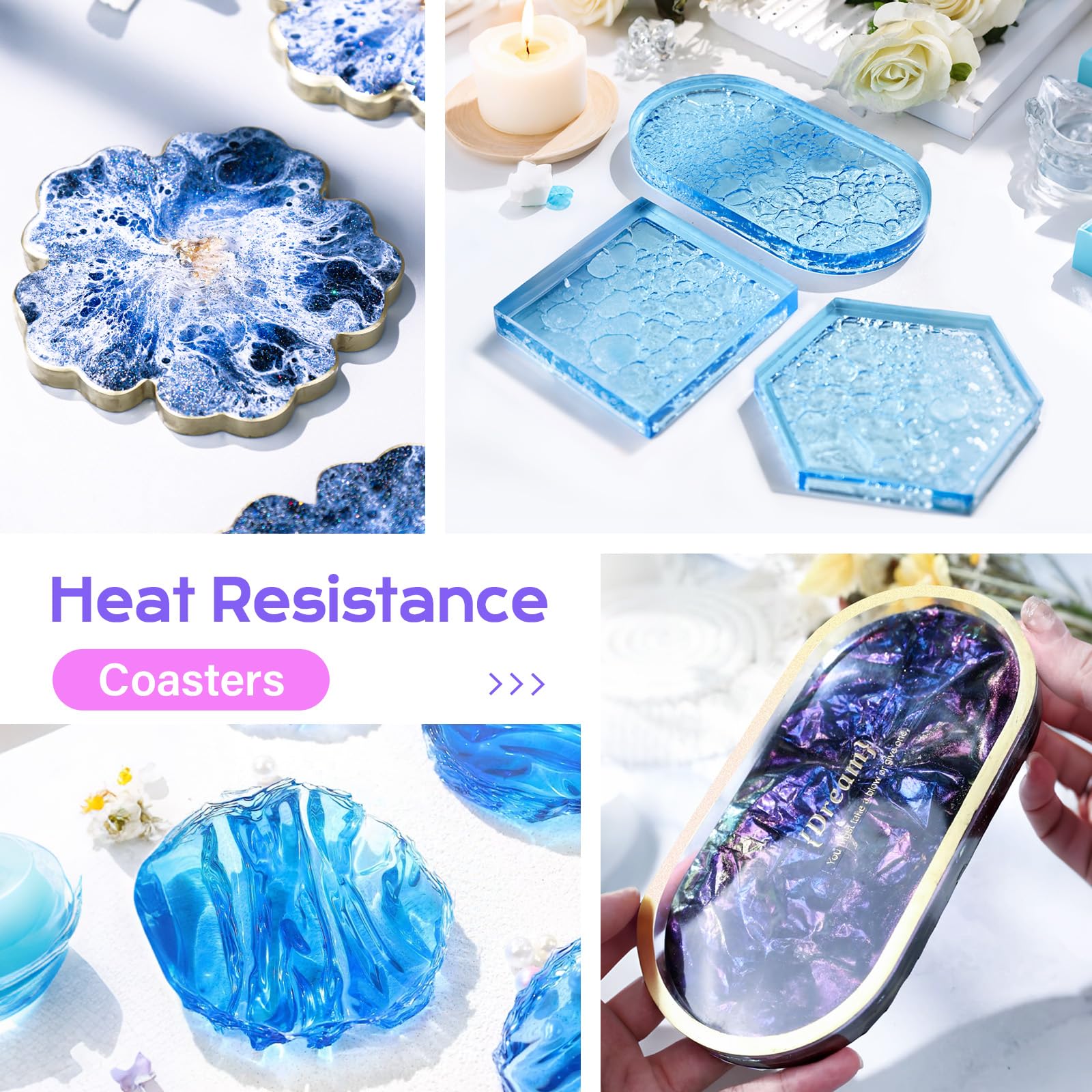 2 Gallon Epoxy Resin Kit with Pumps, Crystal Clear and Hard Upgraded 2 Part Resin and Hardener for Casting Coating, Countertop, Table top, Art DIY Handcraft Jewelry