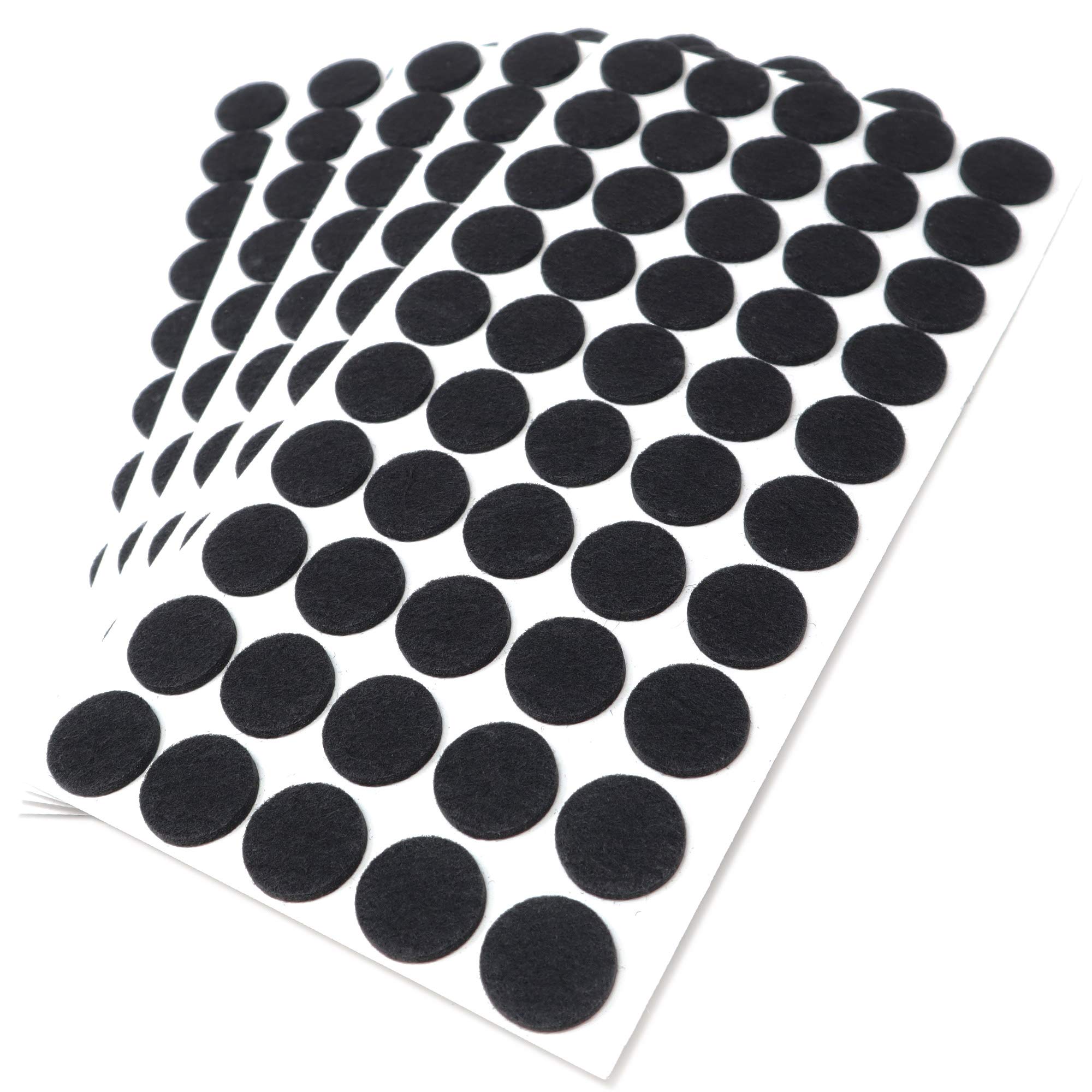 Adsamm® / 250 x self-adhesive felt pads/Black/ø 0.87'' (ø 22 mm) / round / 0.138'' / 3.5 mm thick stick-on furniture felt glides/Furniture & Chair Glides