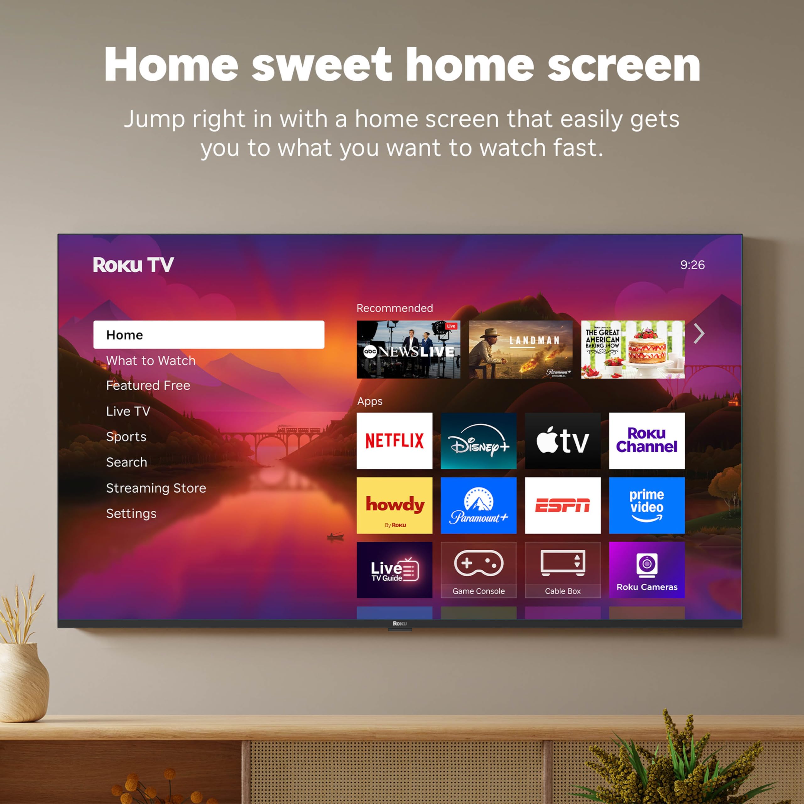 Roku Smart TV 2025 – 55-Inch Plus Series, Mini-LED TV – RokuTV with Enhanced Voice Remote – Flat Screen 4K QLED Television with Dolby Vision & Wi-Fi for Streaming Live Local News, Sports