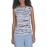 Calvin Klein Womens Sleeveless High Neck Suiting Blouse