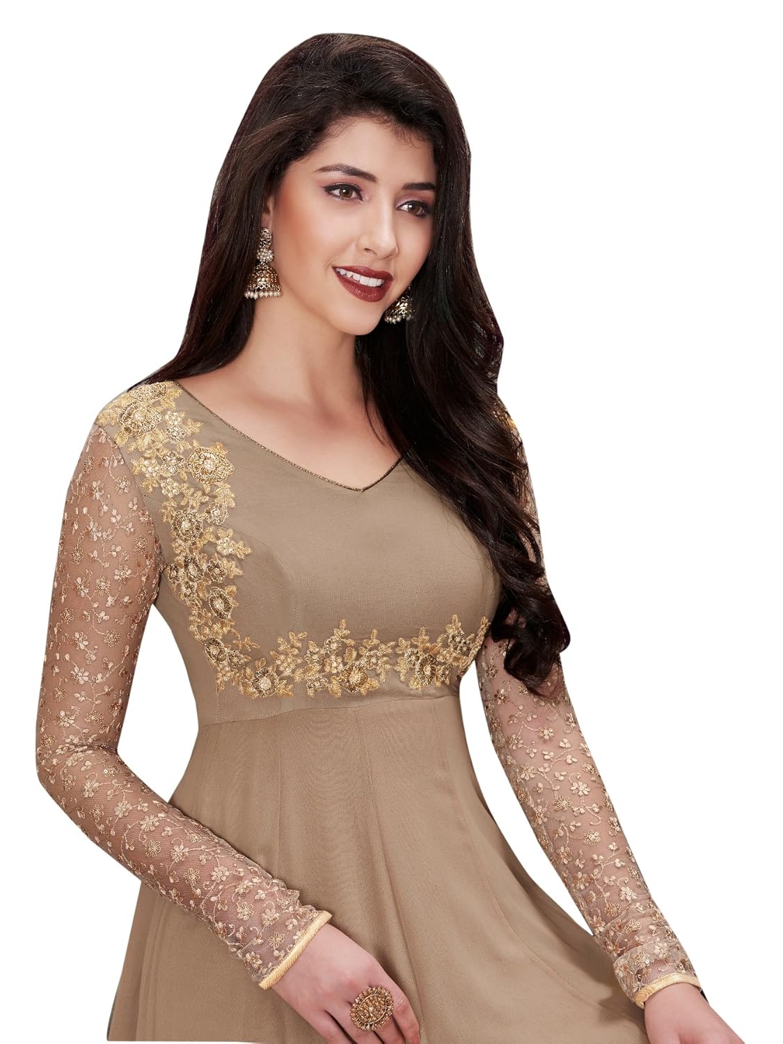 comet enterprise women's faux georgette anarkali gown