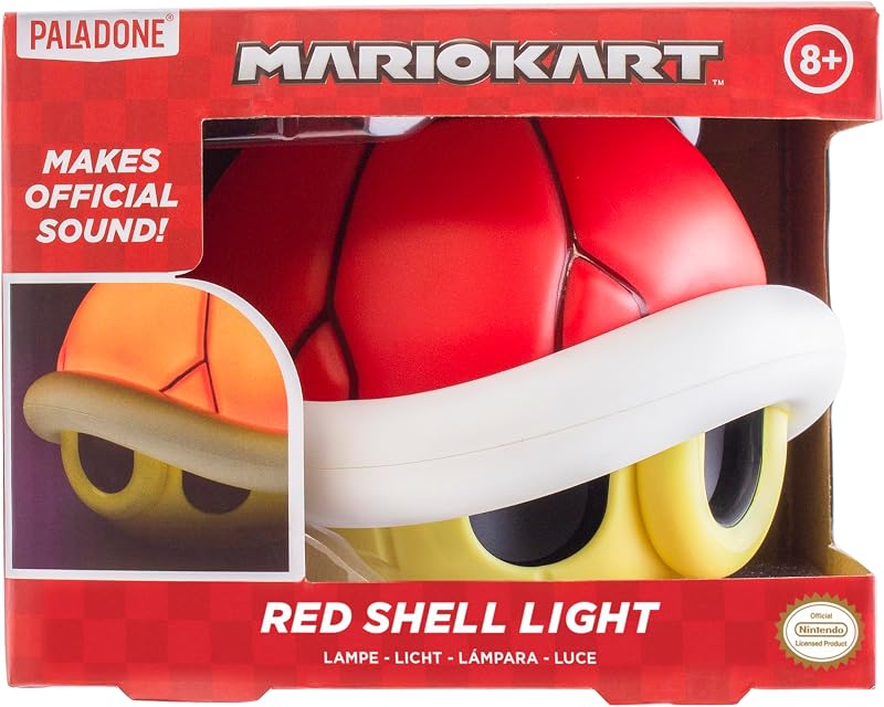Super Mario Lampe Coquille Rouge avec Sons - Marchandise Nintendo Officielle, Décor Maison Gaming, Lampe Salle de Jeu