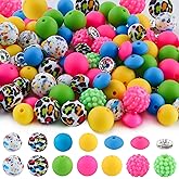 Sunrony 118Pcs Mixed Blue Yellow Green Acrylic Rhinestone Spacer Print Silicone Beads for Keychain Making and Necklace Bracelet, Bulk 12mm 15mm Silicone Beads for Pens Crafts