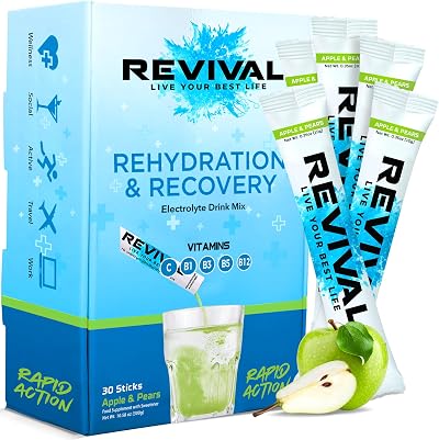 Revival Shots Revival Rapid Rehydration Electrolyte Sachets Apple Pear 30 Pack