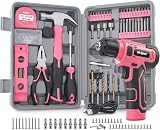Hi-Spec 8V Cordless Drill Set Pink – Ladies Tool Kit with Starter Bits 10Nm view 1