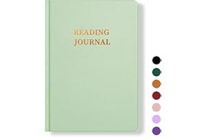 TSFPapier Reading Journal Book Lovers Gifts Hardcover Leather Readers Accessories Track Reading Log with 65 Books Reviews, 5.8”x8.3”, Mintgreen