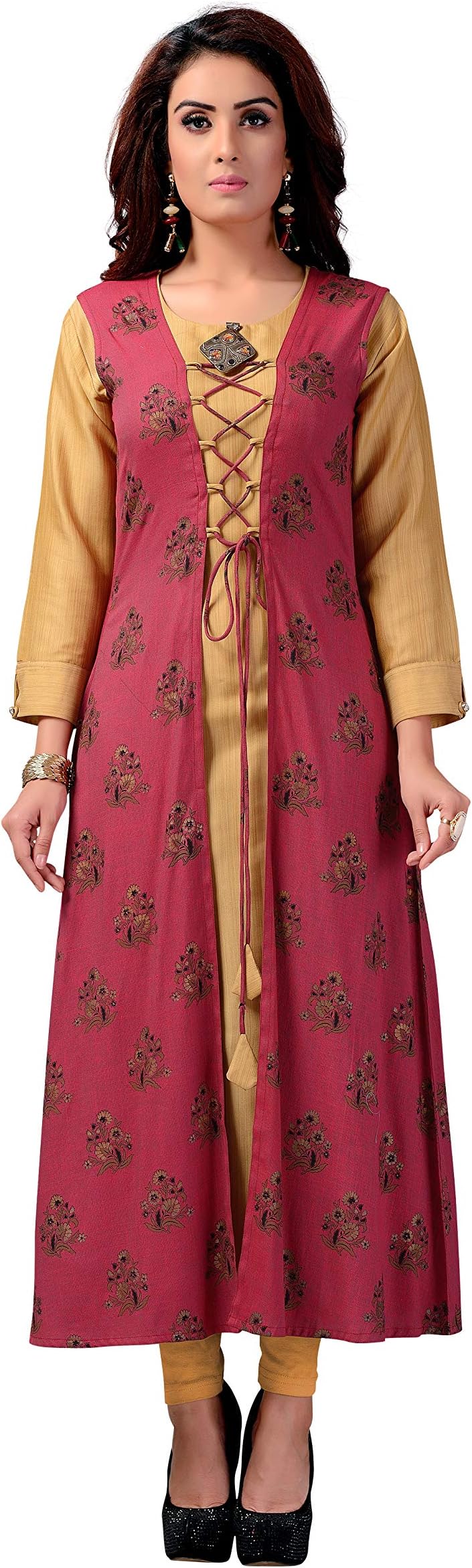 madhuram textiles Women's Silk A-Line Kurti