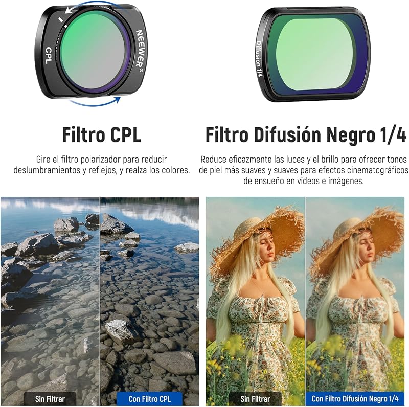 Kit de Filtro e Lentes Compatíveis com DJI Pocket 4/3 / Xtra Muse