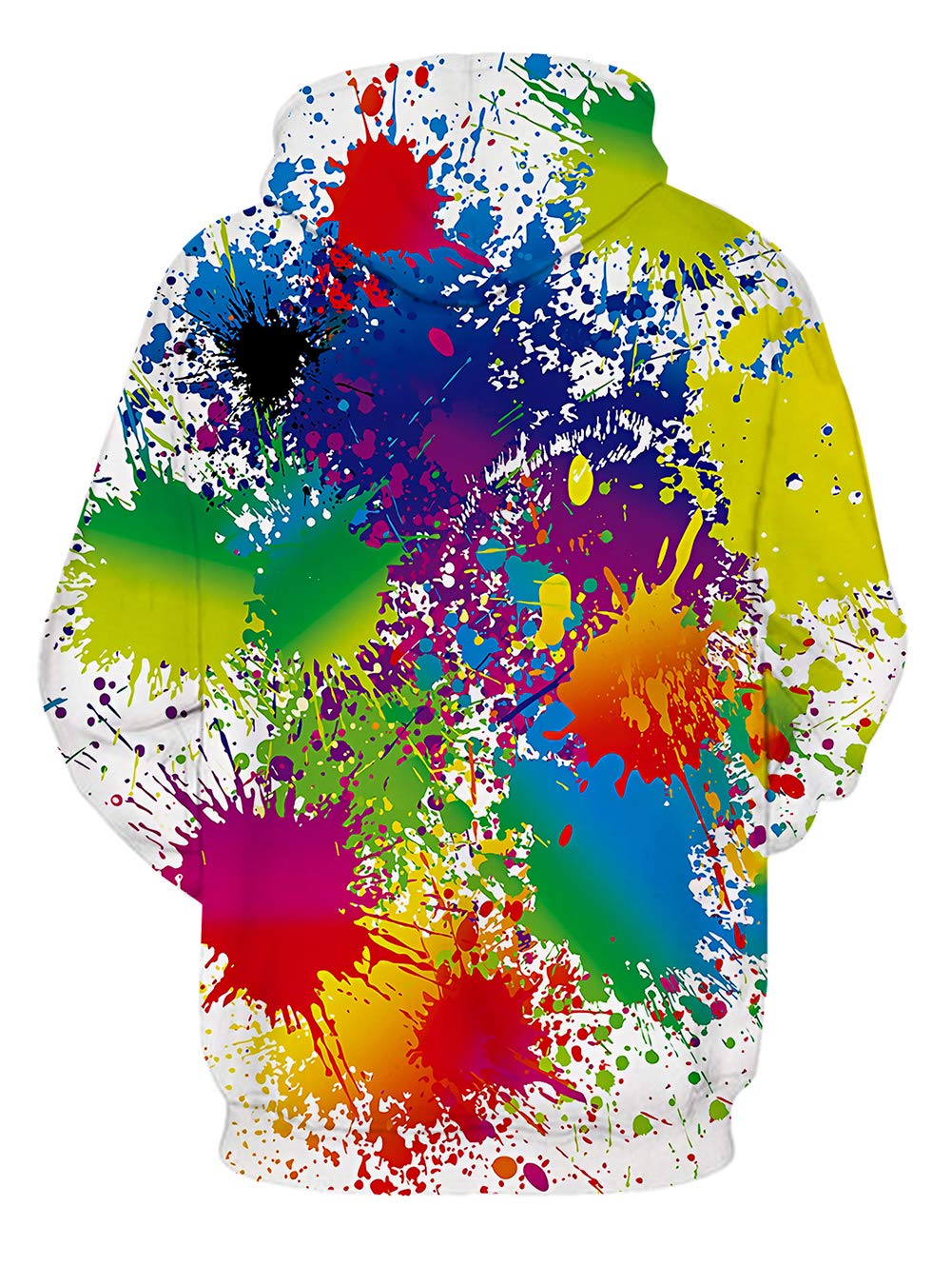 Men\'s Long Sleeve Art Paint Spraying Sweatshirt with Big Pocket 3D Printed Hilarious Ugly Jacket Mix-and-Match Fall Clothes for Family Lover Boyfriend Red Blue (White Watercolor,L/XL)