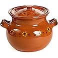 Ancient Cookware, Traditional Mexican Clay Bean Olla Pot, Terracotta, 3 Quarts