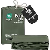 Bamtek Pillow Cases Queen Size Set of 2 Pillowcases 100% Viscose from Bamboo Cooling Pillowcases, Soft & Breathable Pillow Case with Envelope Closure, Green Pillow Cases (Moss)