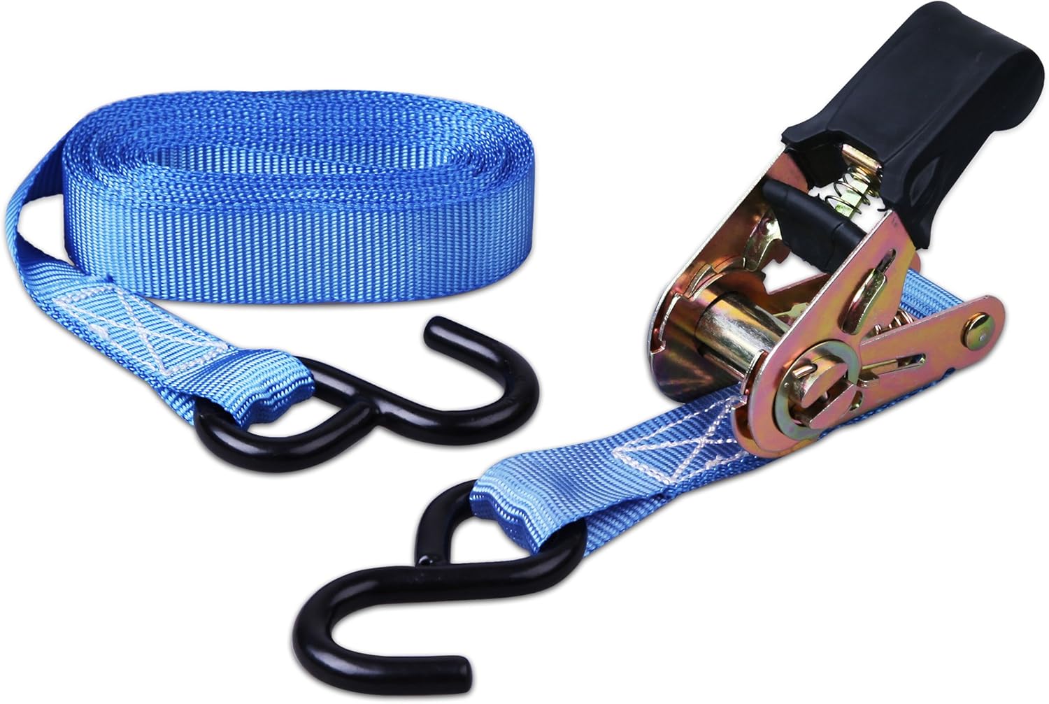 CARTMAN 1" x 15' Ratchet Tie Down up to 1500lbs 4pk in Carry Bag, with 18" Soft Loop Tie-Down Straps & 32" bungee cord: Automotive