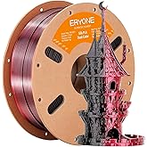 ERYONE Silk Dual Color PLA Filament 3D Printer 1.75mm +/- 0.03mm, Bicolor Filament Two Tone PLA 1KG(2.2lbs) Cardboard Spool, Black Red