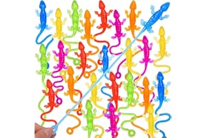 HLARTNET 26 PCS Sticky Lizards for Kids, Stretchy Sticky Lizards Toys Bulk for Reptile Party Favors, Children Lizards Gifts for Goodie Bags Stuffers Pinata Filler Students Rewards