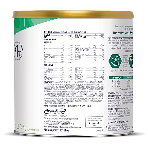 ENFAMIL PROSOBEE PLANT BASED BABY FORMULA, FOR SENSITIVE TUMMIES, SOY-BASED PLANT SOURCED PROTEIN, VITAMINS FOR IMMUNE SUPPORT, LACTOSE-FREE, MILK FREE, GLUTEN FREE, 20.9 OZ CAN