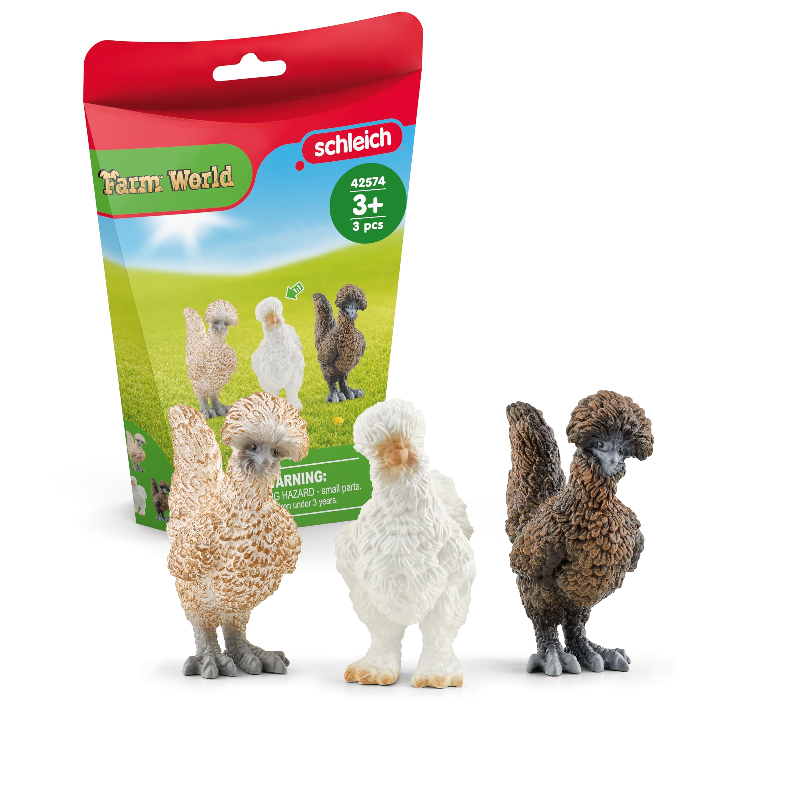 Coffret de Figurines Poules - Ferme Jouet et Grange de 3 Pieces avec Figurines Poules, Pour Garçons et Filles - Jouet 3 ans -